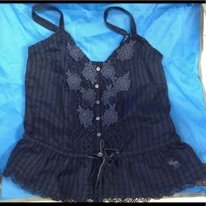 Abercrombie Kids Blue Floral Lace Tank Top